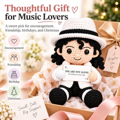 Crochet Music Doll - Encouragement Gift for Music Lovers, Handmade Decor