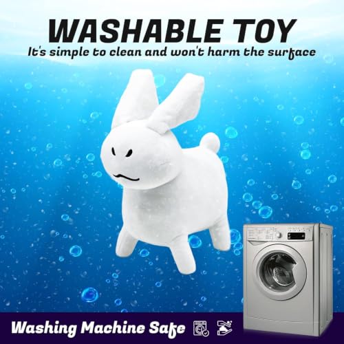 Cute White Gubby Rabbit Plush Pillow for Kids & Gamers - 8 Inch Soft Stuffed Animal