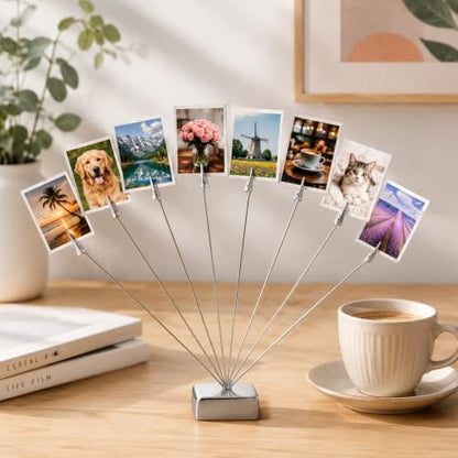Silver 8 Branch Money Tree Gift Holder with Clips - Tabletop Decor