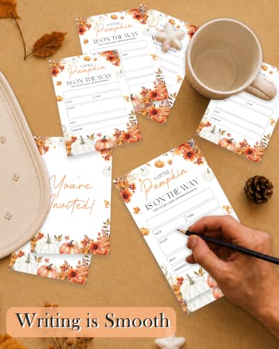 Fall Baby Shower Invitations with Pumpkin Design - Pack of 25