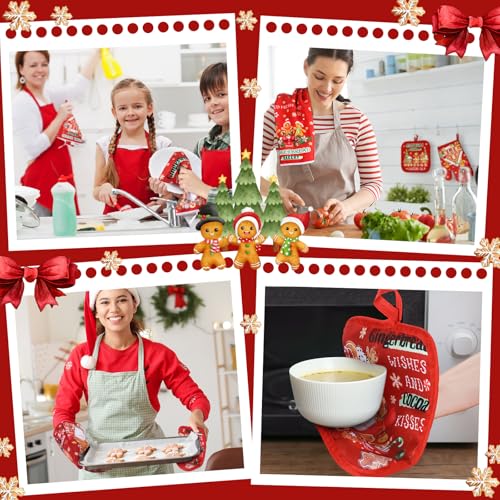 Christmas Kitchen Accessories Set - Red Gingerbread Man Variation, 12-Piece