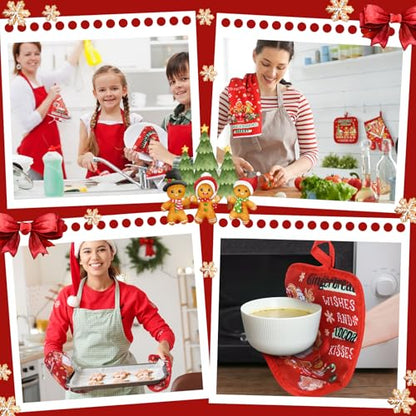 Christmas Kitchen Accessories Set - Red Gingerbread Man Variation, 12-Piece