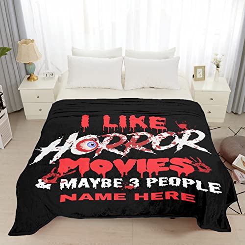 Pizza and Horror Movie Lover Blanket Soft Flannel Blanket Lightweight Plush Throw Air Conditioner Quilt for Women Men Couch Bed Sofa Decorative Blankets 60"x50" Medium for Boys Girls