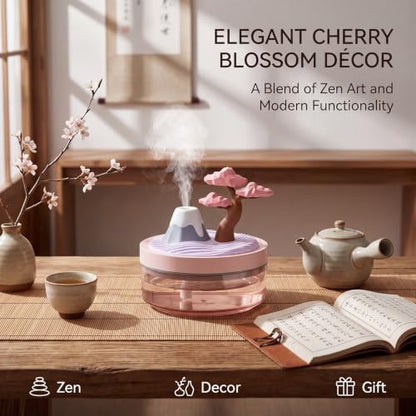 Cherry Blossom Cool Mist Humidifier with Night Light - Whisper-Quiet Home & Nursery Decor
