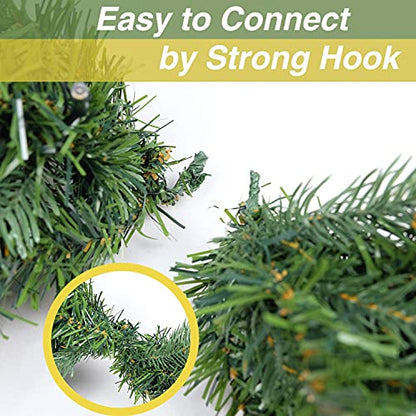 Prelit Christmas Garland with Pine Cones Snow Style 9 Ft Battery Operated - Pinecone Variation