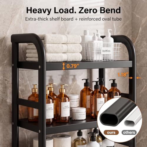 Over The Toilet Storage Rack Black Bathroom Organizer Space Saver