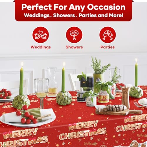 Gingerbread Man Christmas Tablecloth 54x108 Inch Disposable Plastic Holiday Decor