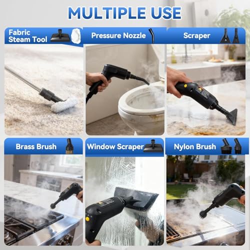 White 2500W High-Pressure Steam Cleaner for Home & Car Cleaning