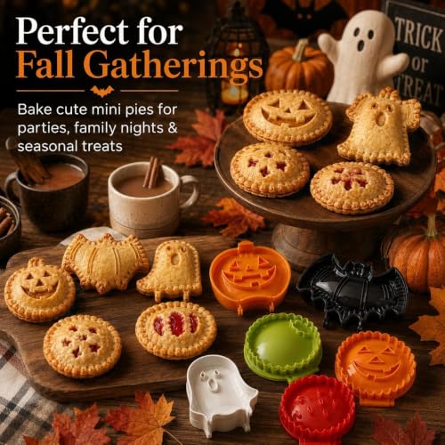 Halloween Mini Hand Pie Mold Set B - Fall Themed Baking Supplies, Reusable Plastic
