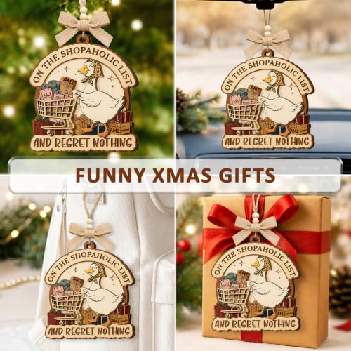Funny Christmas Ornament - Shopaholic Gift for Women & Wife
