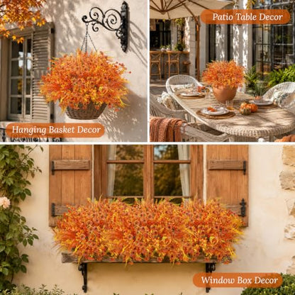 Fall Flowers Artificial Bouquet 24Pcs Autumn Decor Mixed Stems - Fall Harvest Mix