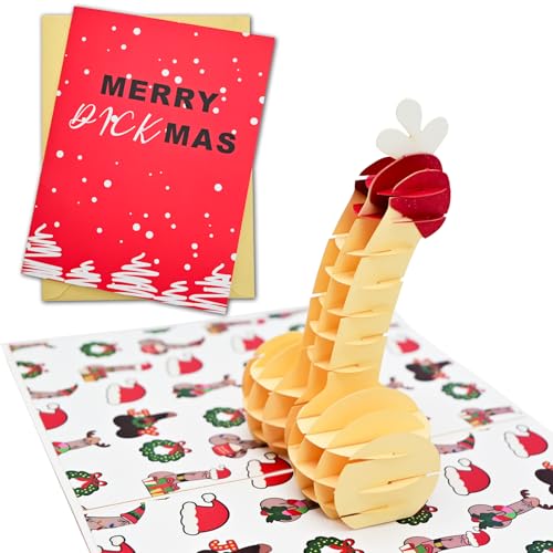 Funny Christmas Greeting Card for Him or Her - Pop Up Holiday Card
