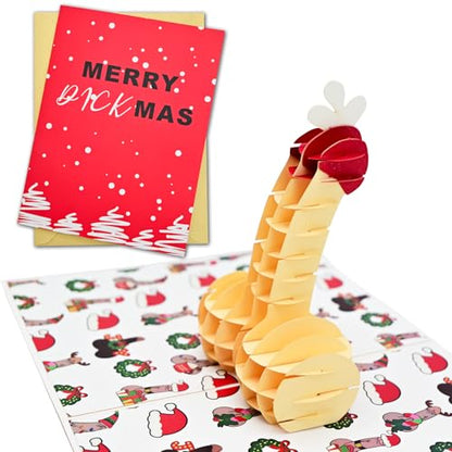 Funny Christmas Greeting Card for Him or Her - Pop Up Holiday Card