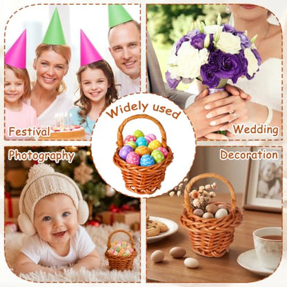 24 Mini Woven Baskets for Crafts Favors and Decor - Natural Rattan
