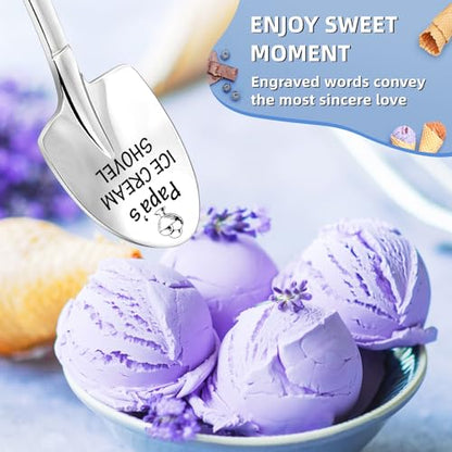Papa's Ice Cream Shovel Gift from Daughter Son Husband Funny Engraved Kitchen Tool