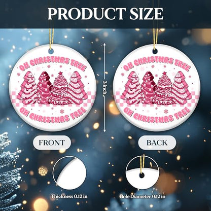 Pink Christmas Tree Ornament - Cute Holiday Decor for Girls & Cookie Lovers