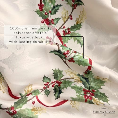 Holiday Tablecloth 60x120 Inch - Villeroy & Boch Winter Bows & Garland Set