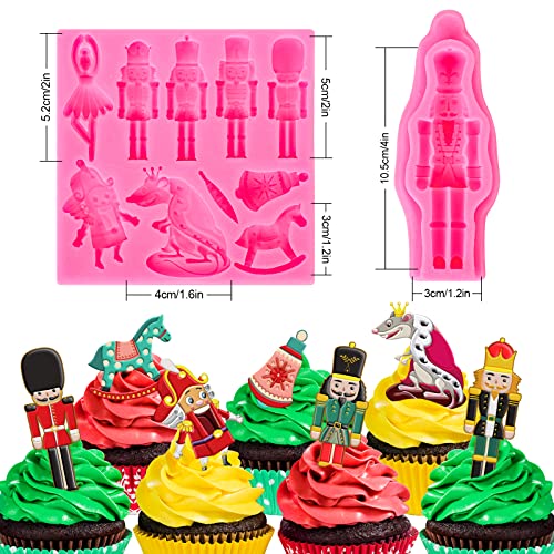Christmas Nutcracker & Horse Silicone Mold 2-Piece Fondant & Candy Decoration