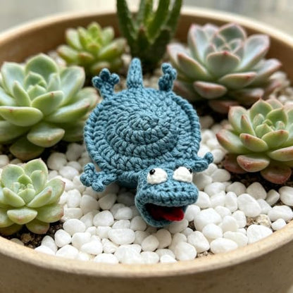 Funny Handmade Crochet Lizard Coaster - Flipping Mug Rug for Coffee & Tea