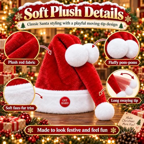 Animated Naughty Santa Hat - Funny Moving Christmas Party Hat - Variation A