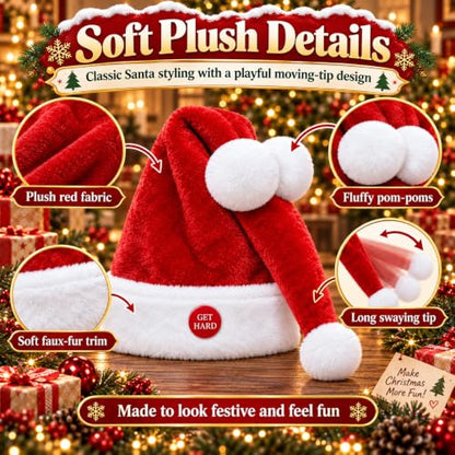 Animated Naughty Santa Hat - Funny Moving Christmas Party Hat - Variation A