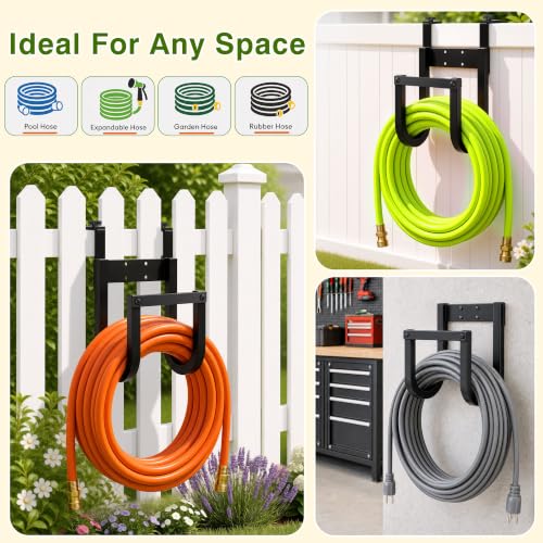 Fence Hose Hanger Wall Mount No Drill Garden Hose Holder for Deck