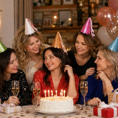 5 Pcs Glitter Princess Party Cone Hats with Ribbons and Tassels