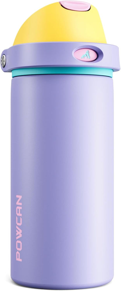 POWCAN Insulated Water Bottle - 18 oz Leakproof Design with 2-in-1 Spout & Straw | Cold for 24 Hours, Fits Car Cup Holder, Ideal Gift for Women & Girls (Tangled Shine)