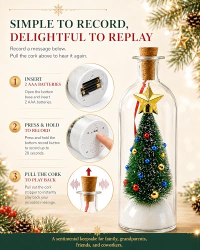 Christmas Message in a Bottle Voice Playback - Recordable Holiday Decor - Variation 3