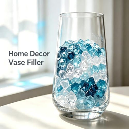 Blue Acrylic Ice Rocks for Vase Fillers - 560 Pack, Aquarium & Decor