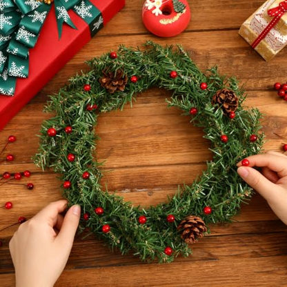 Wine Red Artificial Holly Berries for Christmas Crafts - 300 Pcs