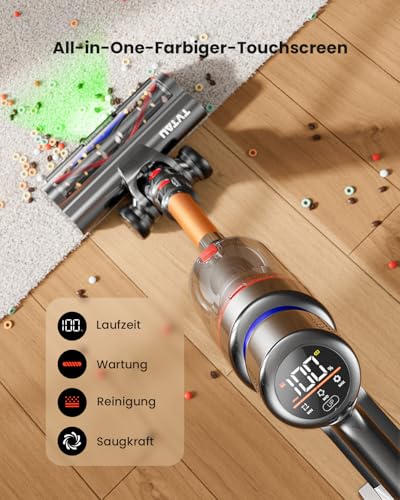 Cordless Vacuum Cleaner 600W 50KPA 70Min Runtime Self-Standing Stick Pet Hair Carpet Hard Floor
