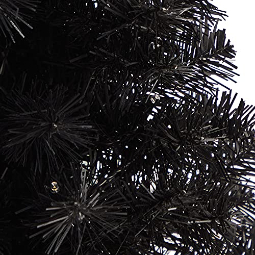 2ft Black Artificial Christmas Tree with 35 LED Lights - Pre-Lit Holiday Decor