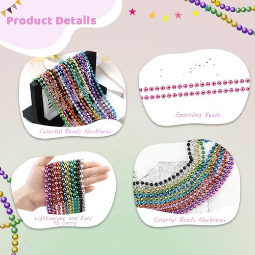 Pink Bead Necklaces - Mardi Gras, Christmas, Valentine's Day Party Favors - Light Pink Variation