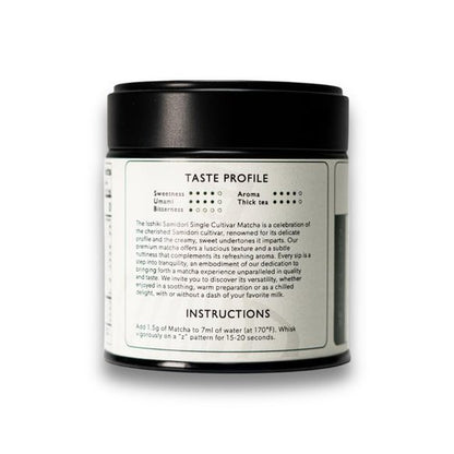 Isshiki Matcha Powder - Premium Ceremonial Grade Samidori Green Tea from Uji, Japan - 30g Tin for 20 Servings