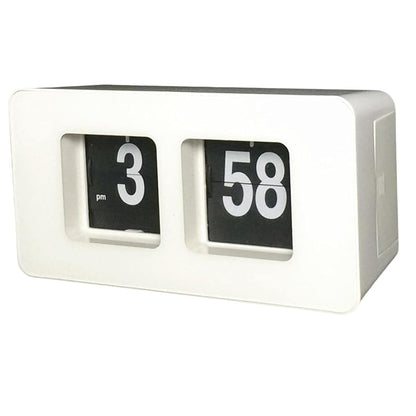 Flip Clock Desk & Shelf Clock - Retro Black, USB-Free Powered, Quiet Living Room Décor