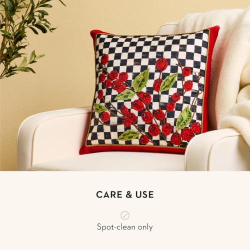 Courtly Check Holly Throw Pillow 18x18 Decorative Cushion