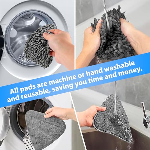 Wall Cleaner Mop with 80-Inch Extendable Handle & 6 Washable Microfiber Pads
