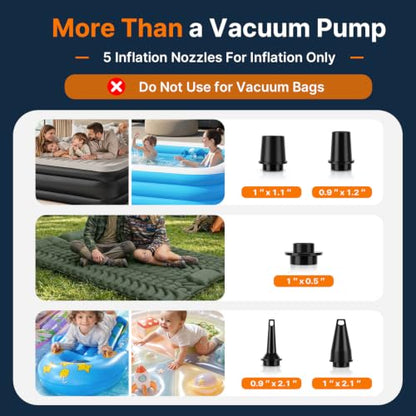 Travel Vacuum Bags with Rechargeable Pump - Orange, 15 Pack