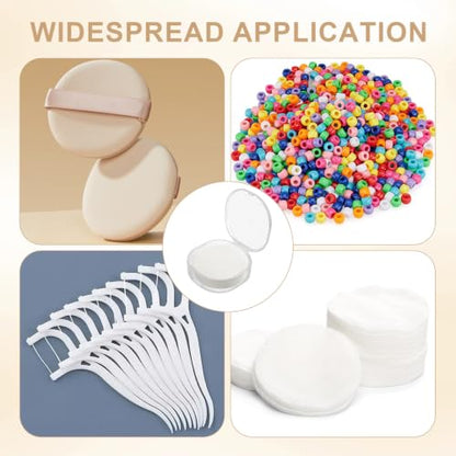 Plastic Cotton Pad Case 4 Pack Airtight Travel Makeup Remover Organizer