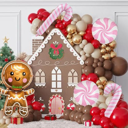 Christmas Gingerbread & Candy Balloon Decorations Set - Party Supplies