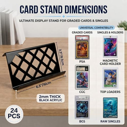 24PCS Modular Acrylic Trading Card Risers for Display, Hollow Design