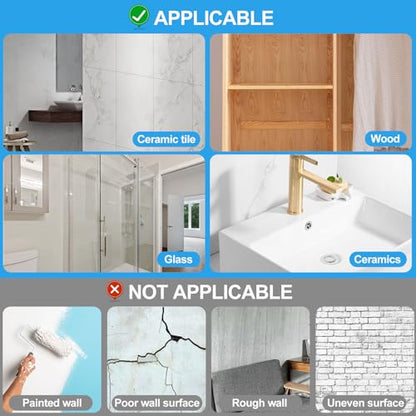 Clear Large Adhesive Wall Hooks 24 Pack - Heavy Duty Waterproof Towel & Coat Hangers