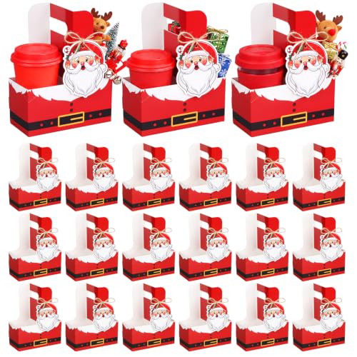 Christmas Drink Carrier Set with Greeting Cards - Pack of 12
