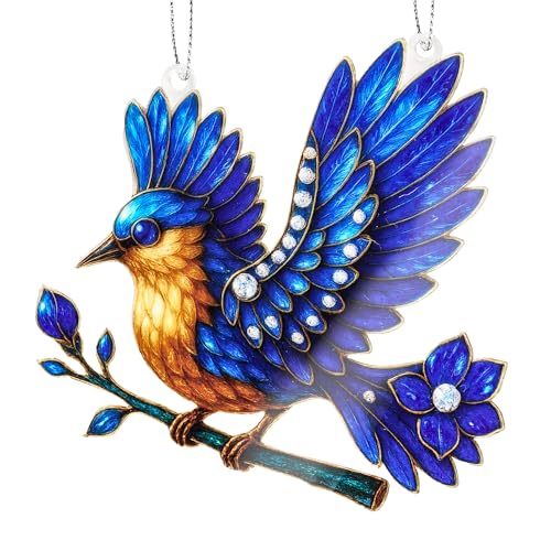 Bluebird Christmas Ornament - Sapphire Wing Songbird Holiday Decor