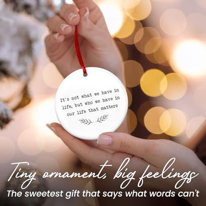 Christmas Ornaments Gifts for Women Men - Ceramic Holiday Keepsake - In Our Life Variation