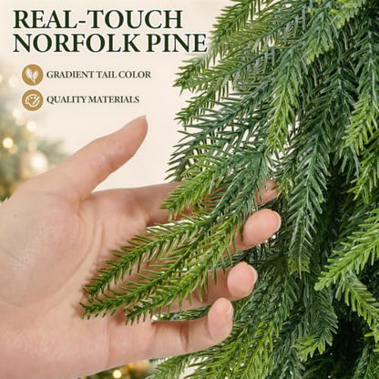 Artificial Christmas Teardrop Swag Set - Norfolk Green Gradient, 30 Inches, 2 Pack