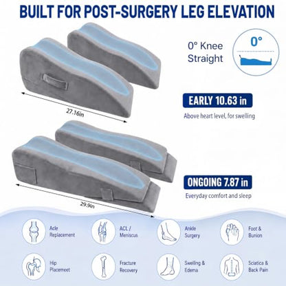 Double Leg Elevation Pillow Set of 2 for Post-Surgery Support