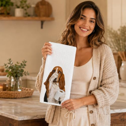 Funny Basset Hound Hand Towel with Dog Bathroom Decor - Color 10