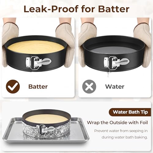 9 Inch Springform Pan with Removable Bottom for Easy Cake Release - EPXEE